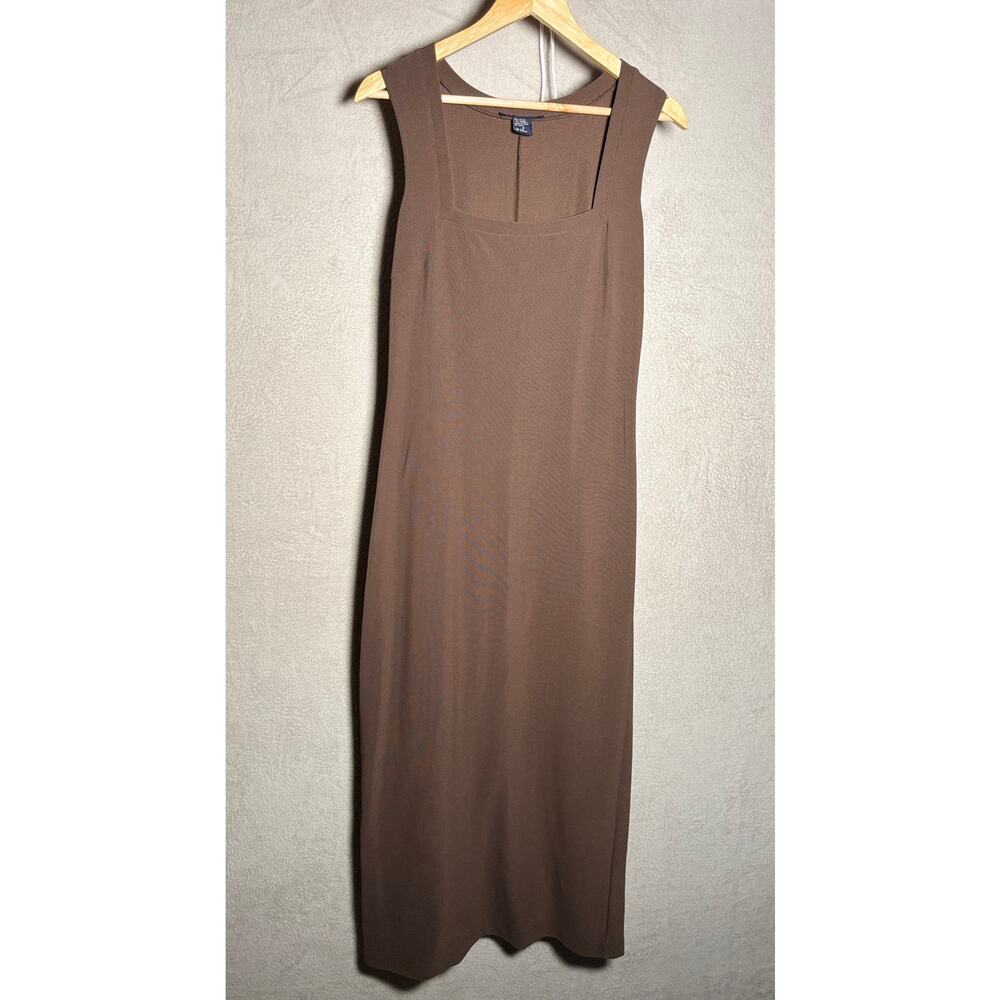Boston Proper Brown Square Neck Sleeveless Maxi Bodycon Dress Size Small‎
